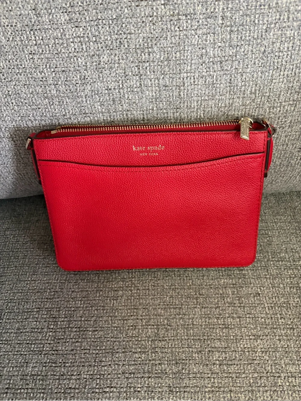 kate spade Red Pebbled Leather Crossbody with Gold Hardware